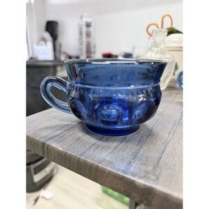 Vintage Blue Tiara Glass Crown Imperial Coffee Tea Cup 8 oz